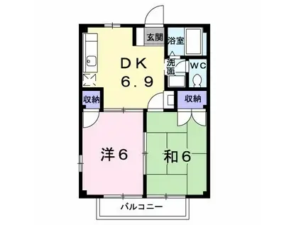 サンハイム(2DK/1階)の間取り写真