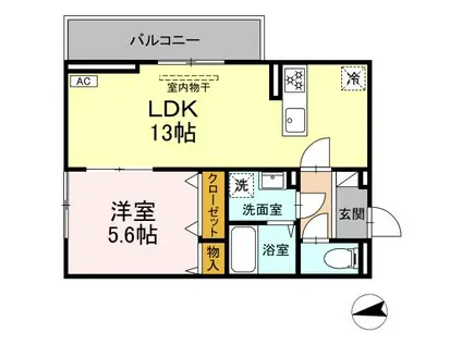 ベルディール(1LDK/3階)の間取り写真