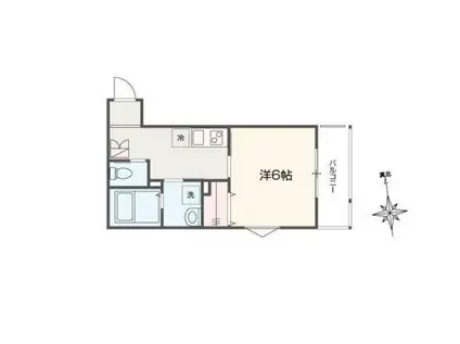 MELDIA小手指II(1K/2階)の間取り写真