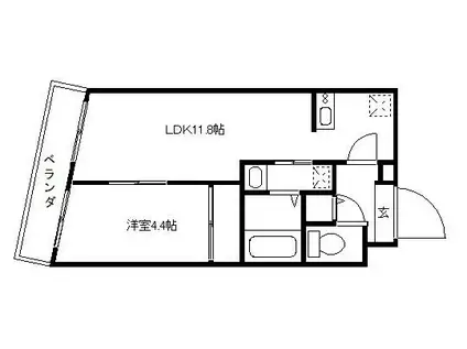 ボナール(1SLDK/3階)の間取り写真