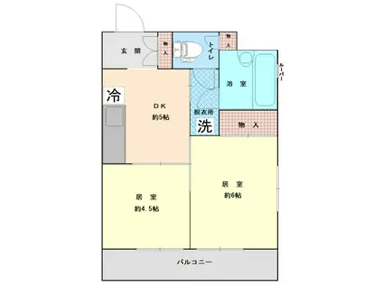 クレベールヨコハマ(2DK/2階)の間取り写真