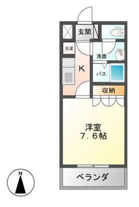 ライラック(1K/1階)の間取り写真