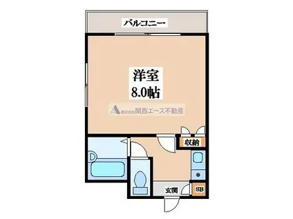 SEAウエストコート(1K/2階)の間取り写真