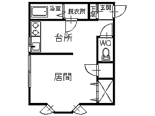 CASA RIVA(1K/2階)の間取り写真