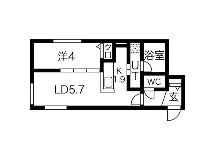 SASA南郷(1LDK/3階)の間取り写真