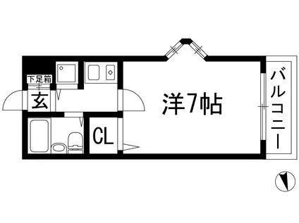 センチュリーショウエイⅠ(1K/3階)の間取り写真