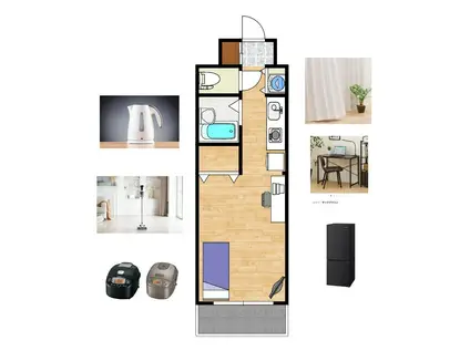 フロム0834(1K/9階)の間取り写真