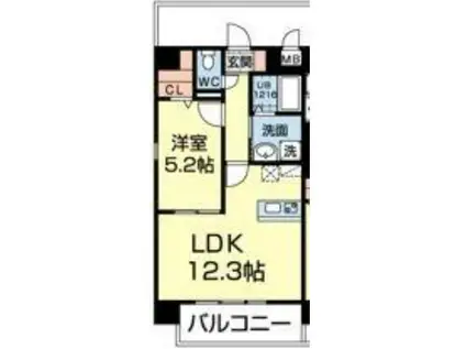ドゥ・アンディオール ファースト(1LDK/2階)の間取り写真
