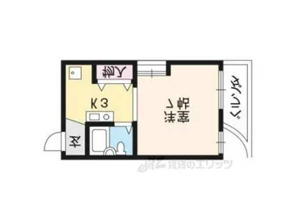 メゾン大将軍(1K/4階)の間取り写真