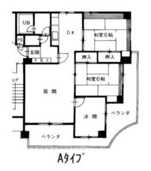 伽屋町マンション(3LDK/6階)の間取り写真