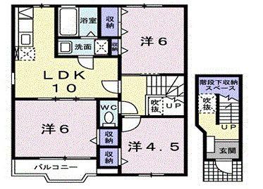 フロレスタII(3LDK/2階)の間取り写真
