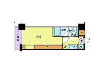 ミディアス渋谷ウエスト(1K/2階)の間取り写真