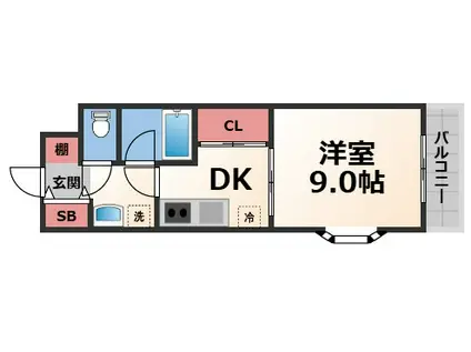 サンオークスマンション(1DK/3階)の間取り写真