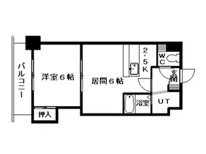 フェアフィールド菊水(1DK/6階)の間取り写真