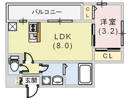 DITAエハコ日暮通(1LDK/3階)の間取り写真