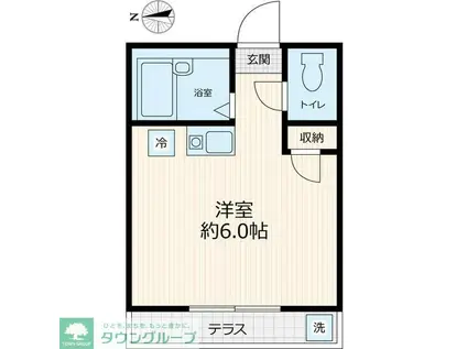 コーポ金井(ワンルーム/2階)の間取り写真