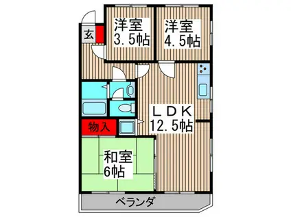 ウエルス日進ハウス(3LDK/1階)の間取り写真