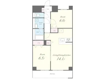 グランフォルム上鷺(2LDK/2階)の間取り写真