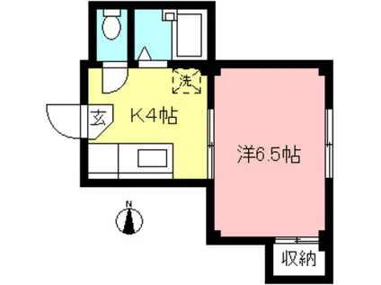 サンメゾン多摩(1K/1階)の間取り写真