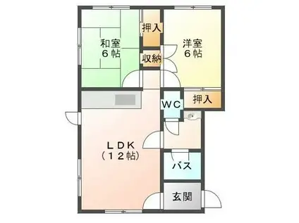 メイプルハウス(2LDK/1階)の間取り写真
