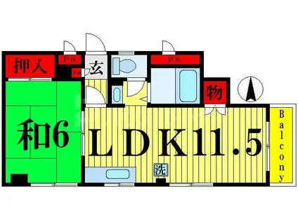 メゾン竹中(1LDK/3階)の間取り写真
