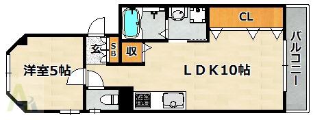 ベルメゾン(1LDK/3階)の間取り写真