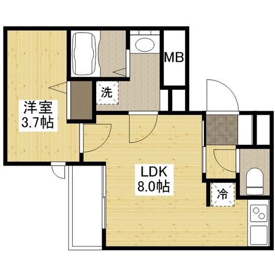 月光南観音七番館(1LDK/3階)の間取り写真
