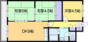文京台グレースハイツ(3DK/3階)の間取り写真