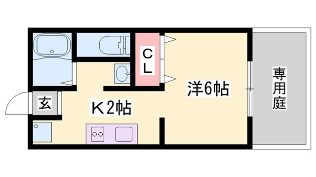 グリーンハイツ(1K/1階)の間取り写真