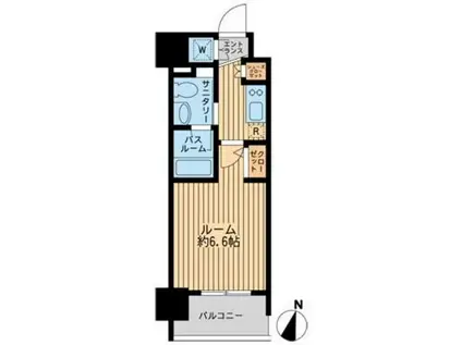 ダフィット門前仲町(1K/6階)の間取り写真