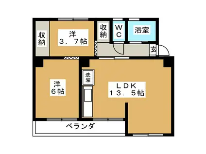 T TOWER(2LDK/2階)の間取り写真