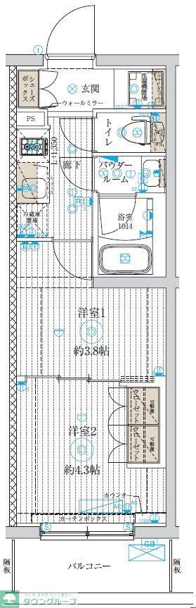 GENOVIA世田谷桜(2K/3階)の間取り写真