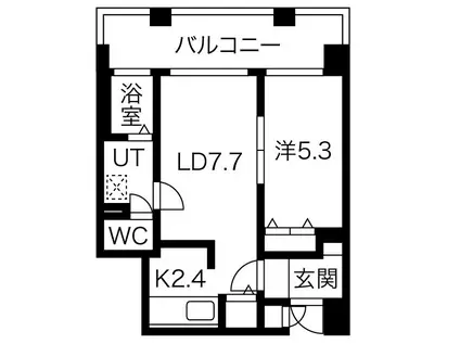 オタルベイサイドシティ7(1LDK/9階)の間取り写真