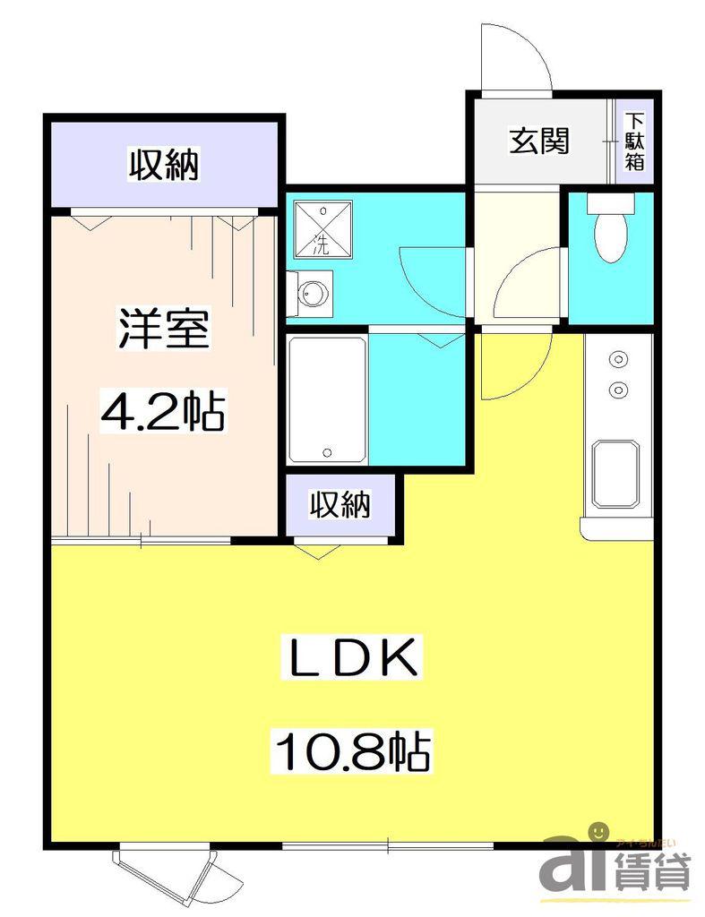 AIFORT.永福町(1LDK/2階)の間取り写真