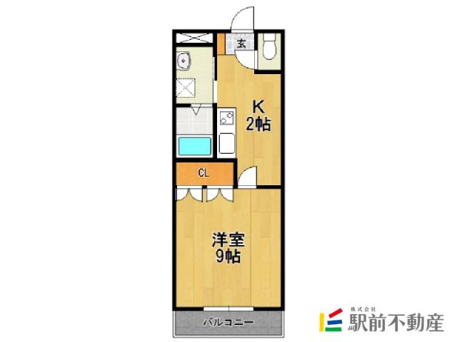 ルミナスハイム(1K/2階)の間取り写真