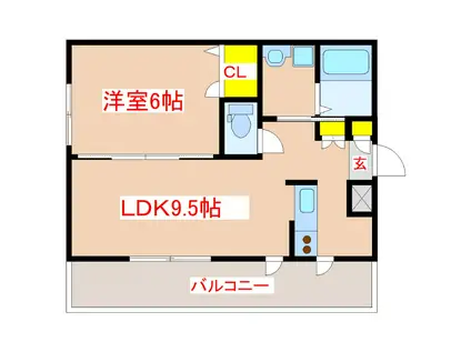 さくらヒルズ唐湊壱番館(1LDK/5階)の間取り写真