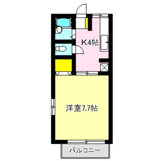ピアハイム(1K/1階)の間取り写真
