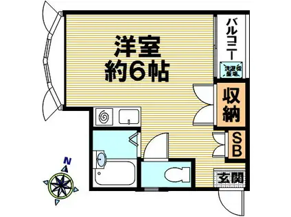 タカハイツ(ワンルーム/2階)の間取り写真