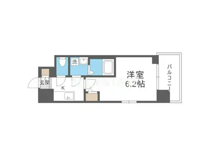 エスリード ザ・グレア大阪(1K/7階)の間取り写真