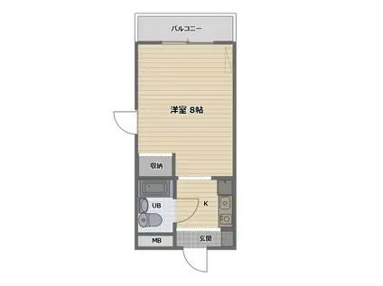 アーバンハイツ粟津(ワンルーム/4階)の間取り写真