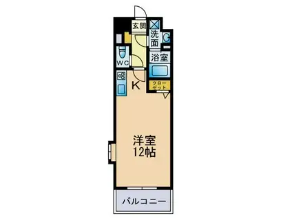 プランド-ル(ワンルーム/7階)の間取り写真