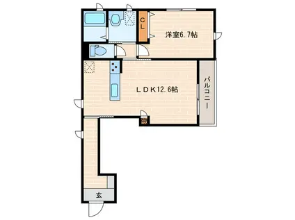 ドミールブラシェ(1LDK/3階)の間取り写真