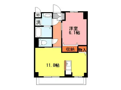 ビラビアンカ(1LDK/5階)の間取り写真