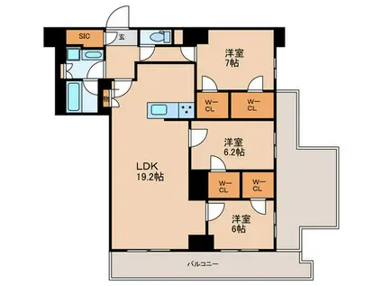ザケンジントンレンジデンスときわ台(3LDK/5階)の間取り写真