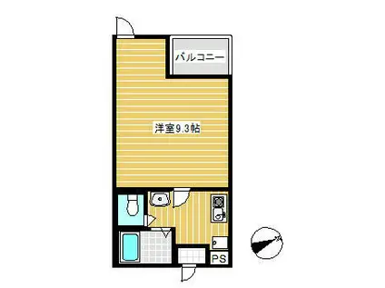 レクサスIII(1K/3階)の間取り写真