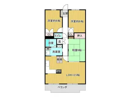 りべールエム左近山(3LDK/3階)の間取り写真