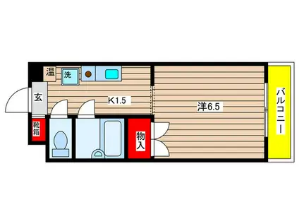 天白ハウスKII(1K/1階)の間取り写真
