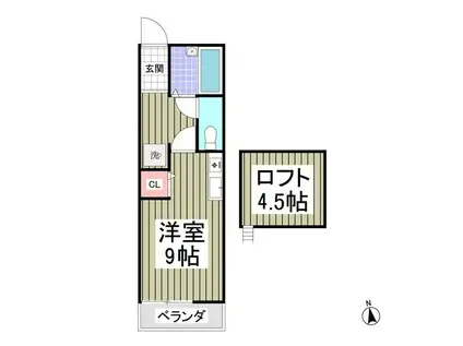 メゾン宮原(ワンルーム/2階)の間取り写真