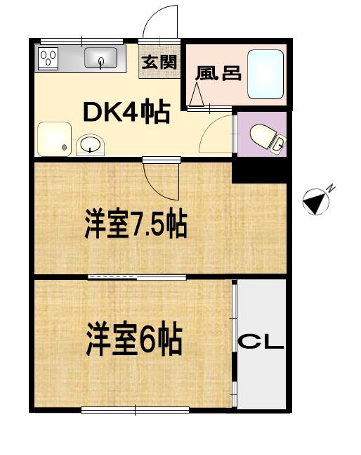 Fメゾン熱田II(2DK/3階)の間取り写真