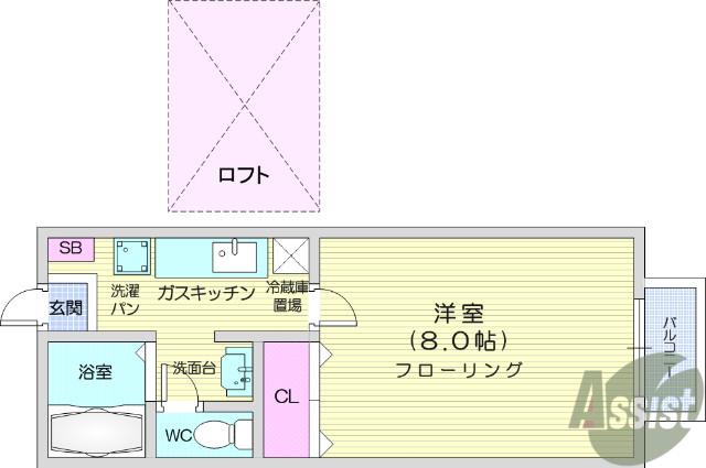 ダンディピ-ス(1K/1階)の間取り写真